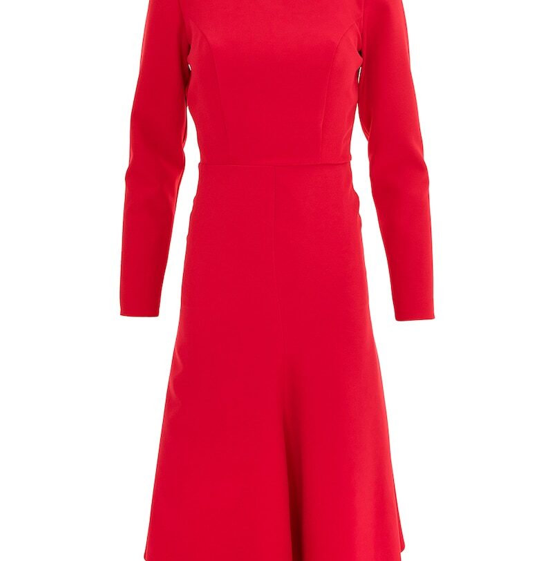 ACOB À PORTER - Рокля с веревна кройка и дълги ръкави - Червен Acob a porter