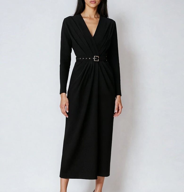 Amaris Drapped Midi Dress Alina Cernatescu