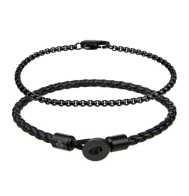 Amelia Parker - Гривни от кожа и неръждаема стомана - 3 броя Philipp Blanc