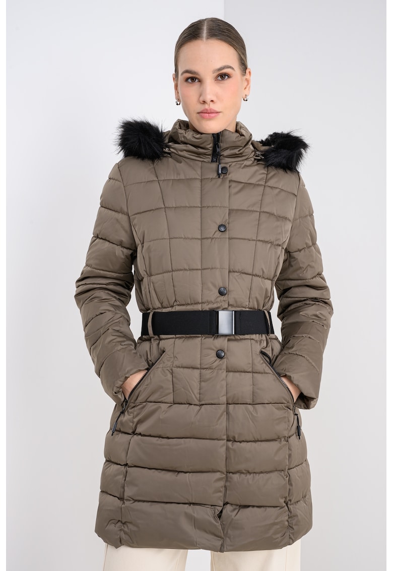 Anemone Зимно яке с качулка и еко пух - Тъмнокафяв Geo Norway