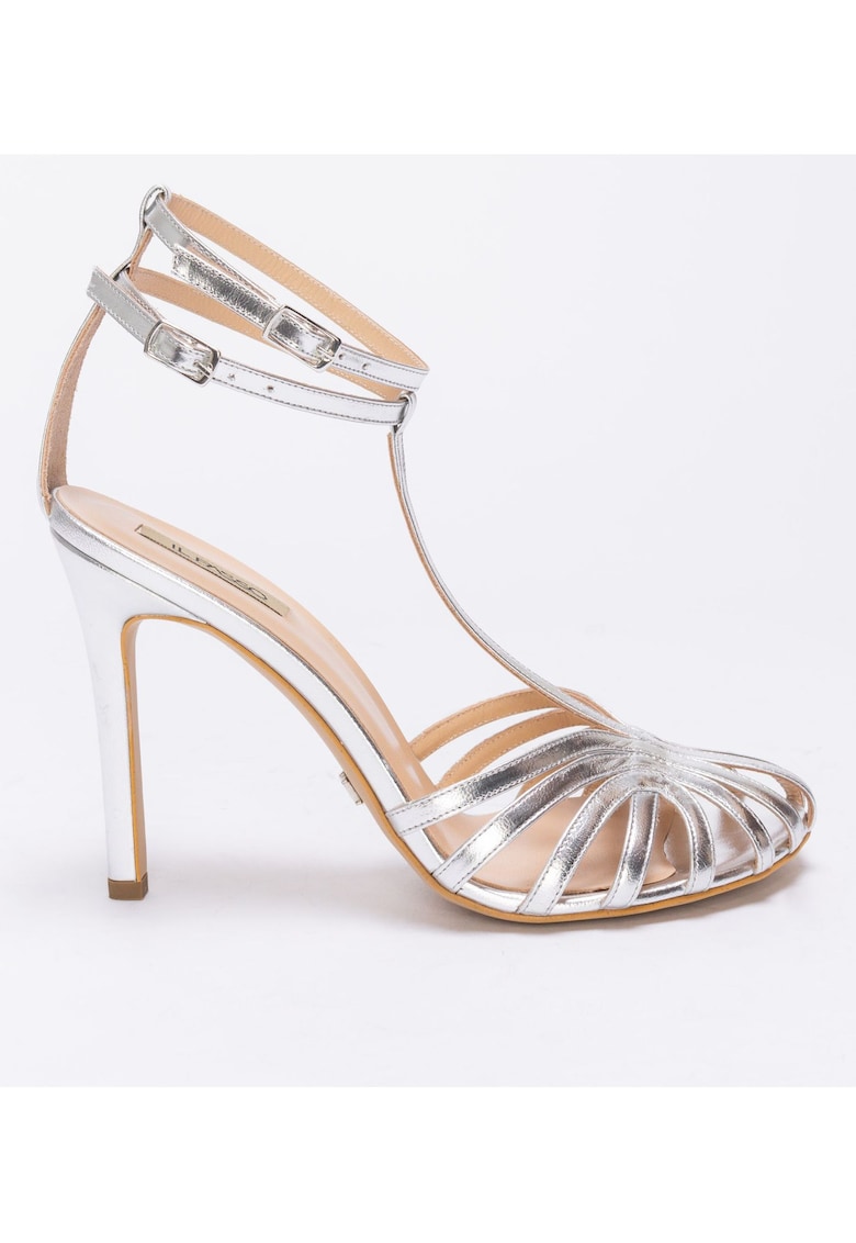 Audria Leather Sandals With Cut-outs Design - Сребрист Il Passo