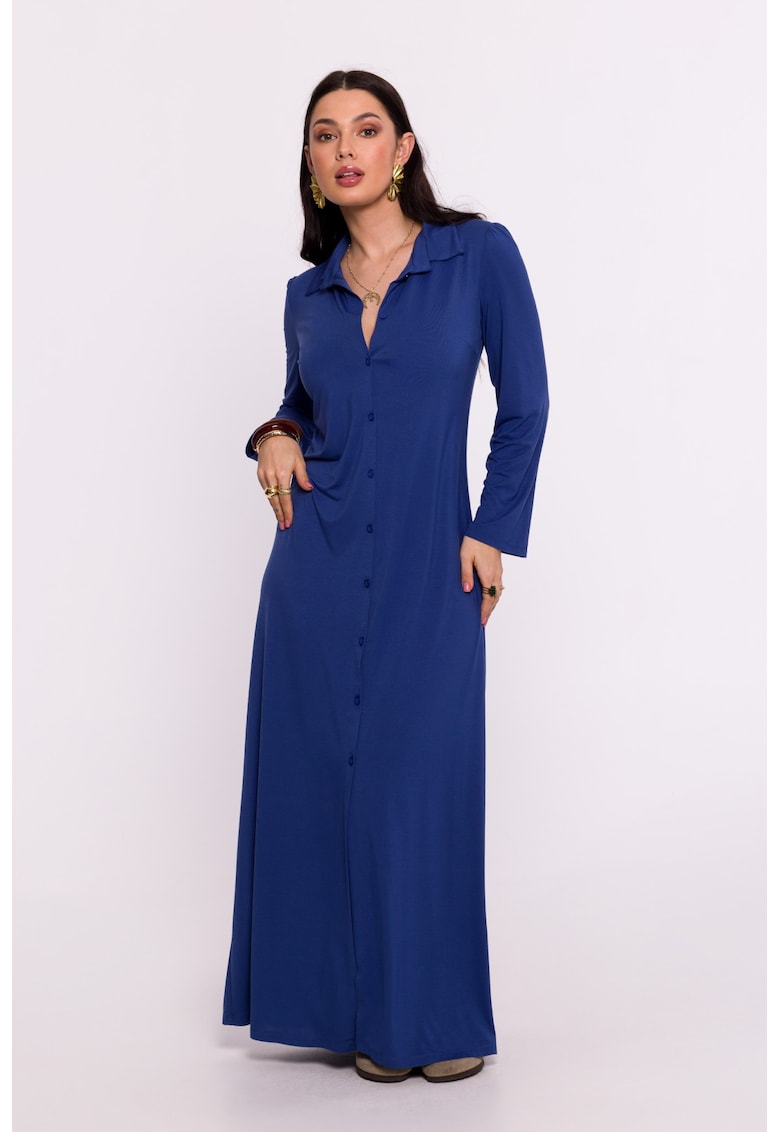 BeWear Дамска макси рокля Drux B285 небесносиня - Тъмносин OEM