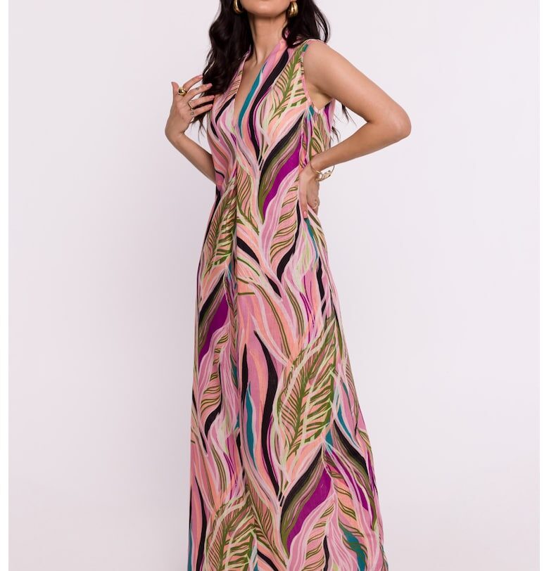 BeWear Дамска макси рокля Vaknim B283 розова - Розово OEM