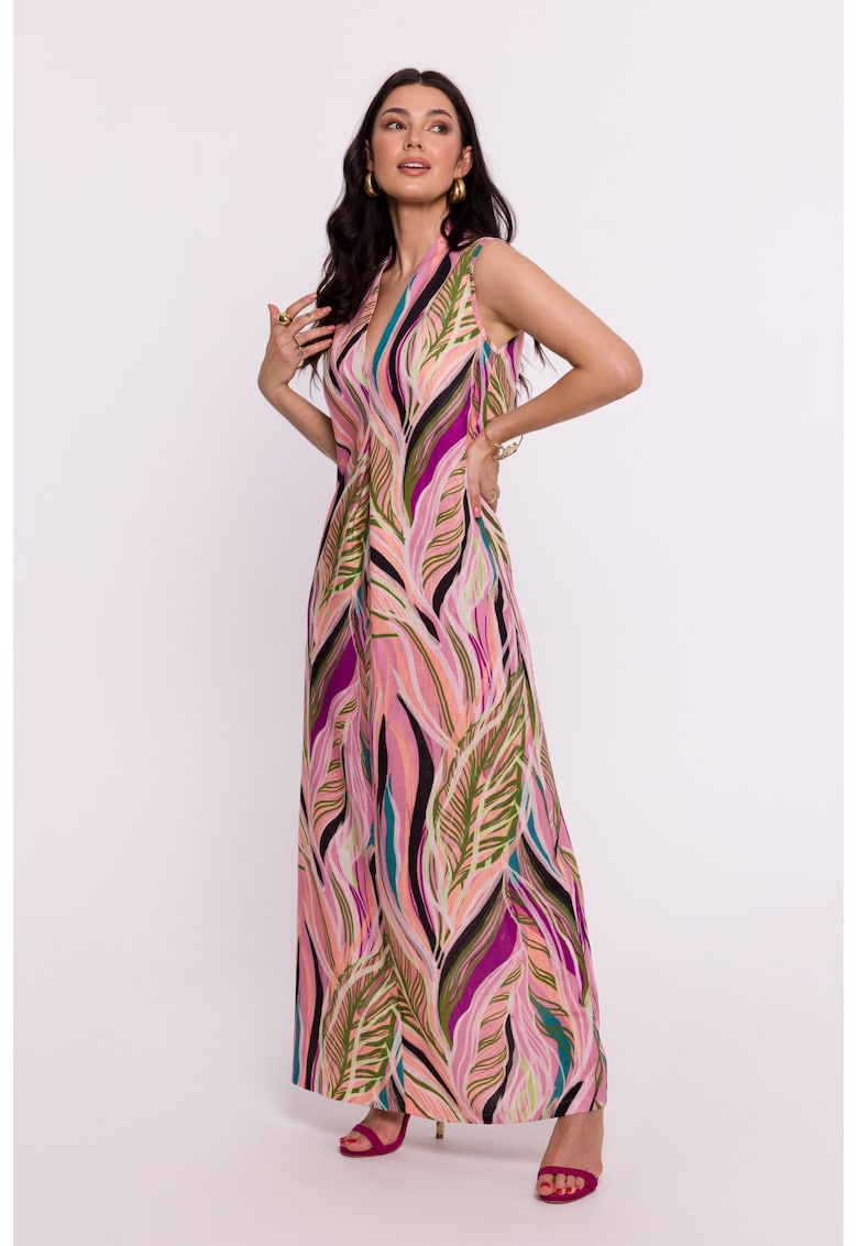 BeWear Дамска макси рокля Vaknim B283 розова - Розово OEM