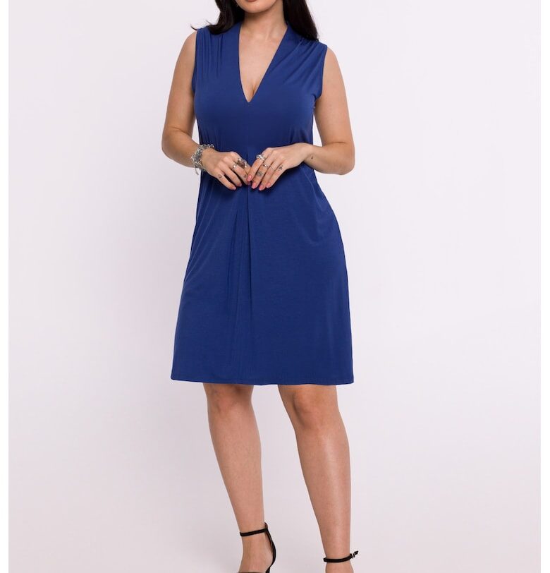 BeWear Дамска мини рокля Toljob B286 небесносиня - Тъмносин OEM