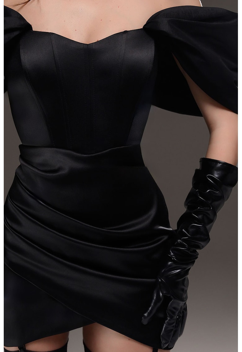 Bendetto Atelier - Къса рокля с голо рамо - Черен Benedetto Atelier