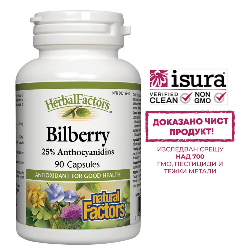 Bilberry / Черна боровинка x 90 капсули Natural Factors