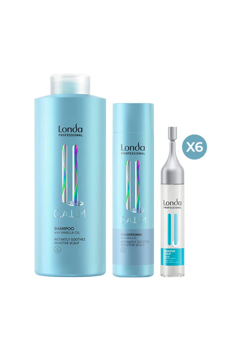 Calm Set - Шампоан 1000 мл - Балсам 250 мл - Серум 6x9 мл - за чувствителен - нормален скалп Londa Professional