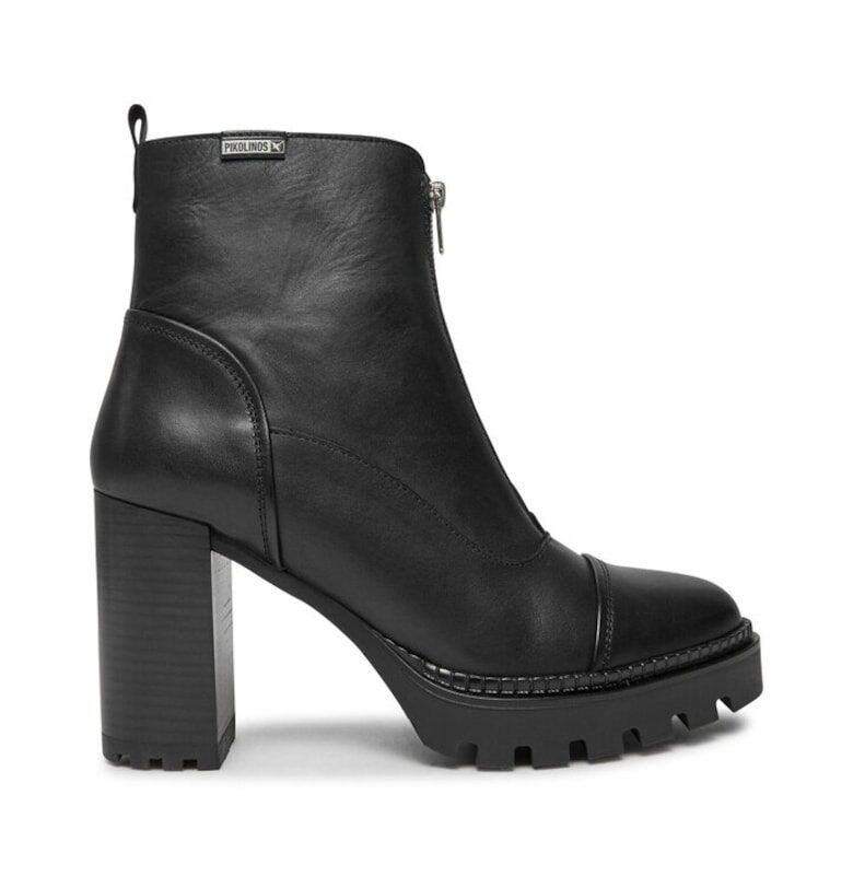 Cervera W1J-8829 Черни боти до глезена -  лачена кожа Pikolinos