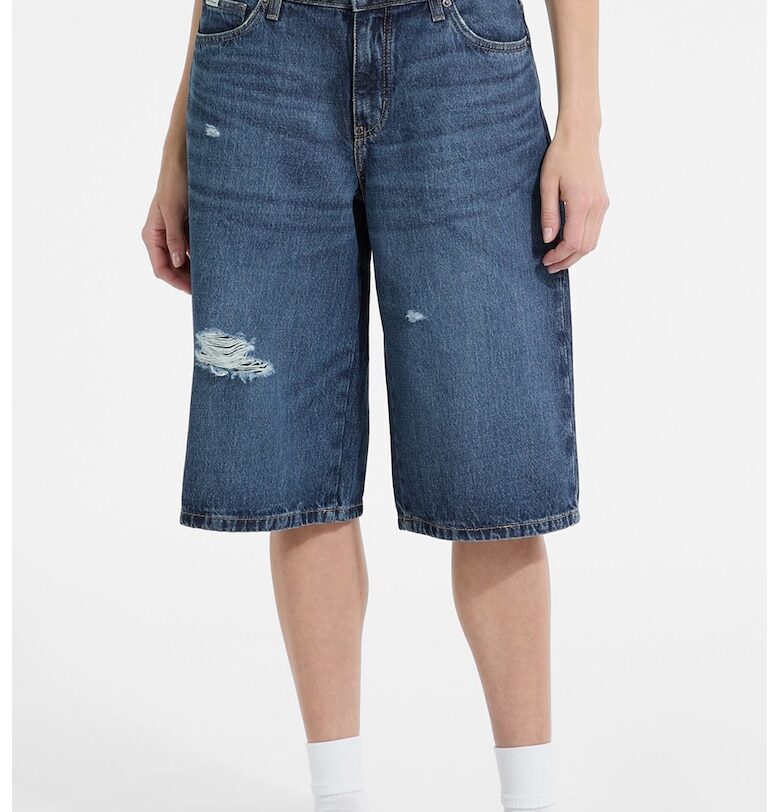 GUESS - Дънкови бермуди с миди талия GUESS JEANS