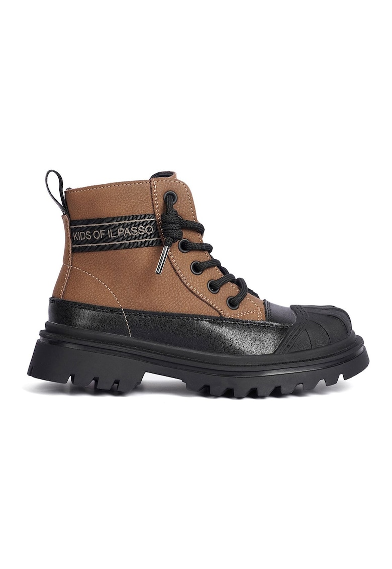 Ghete din piele cu varf cauciucat DEE - Черно бежово Il Passo