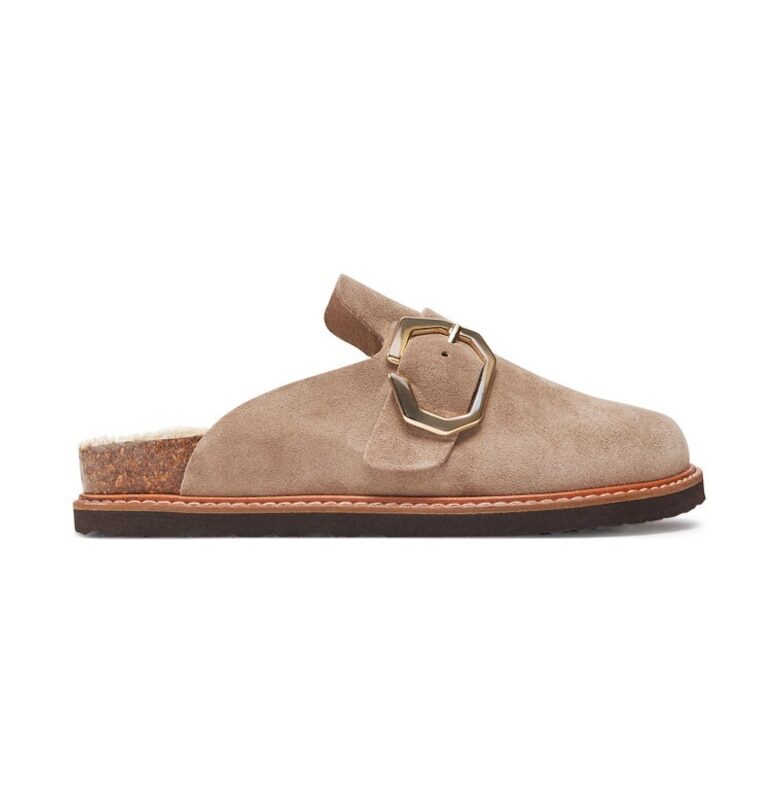 Grisel G106176 Кафяви чехли -  Естествена кожа - Велур GENUINS