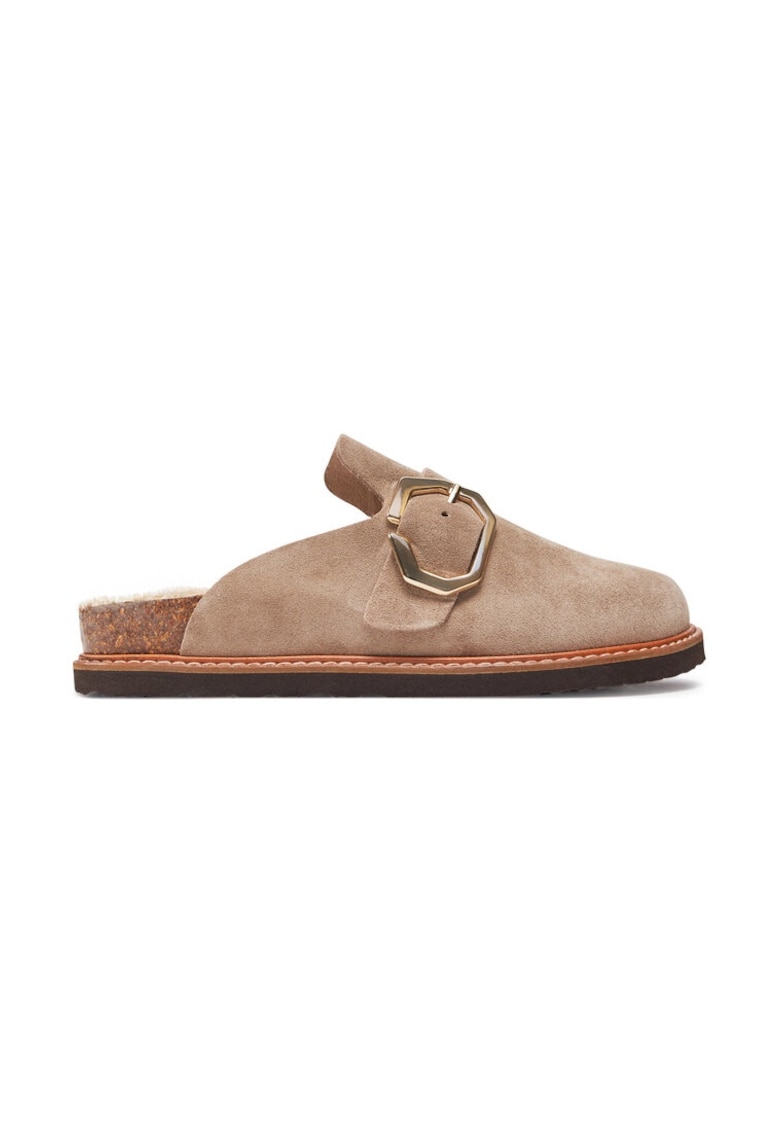 Grisel G106176 Кафяви чехли - Естествена кожа - Велур GENUINS