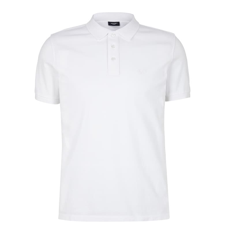 JOOP - Тениска Ambrosio с яка и лого - Бял JOOP Jeans