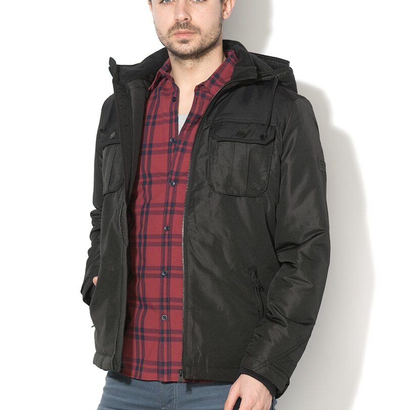 Jack&Jones - Яке Flicker с отделяща се качулка - Черен Jack  Jones