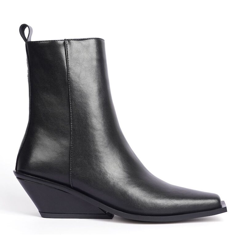 Keila Square Toe Leather Ankle Boots - Черен Il Passo