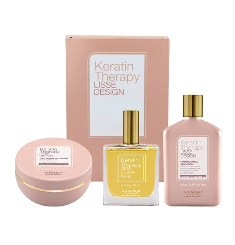 Lisse Design Keratin Therapy Maintenance Set - Шампоан 250 ml - Маска 200 ml - Масло за коса 50 ml Alfaparf