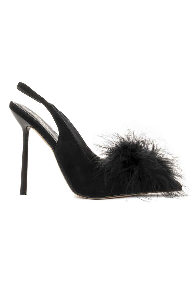 Maragaret Suede Shoes With Floof Detail - Черен Il Passo