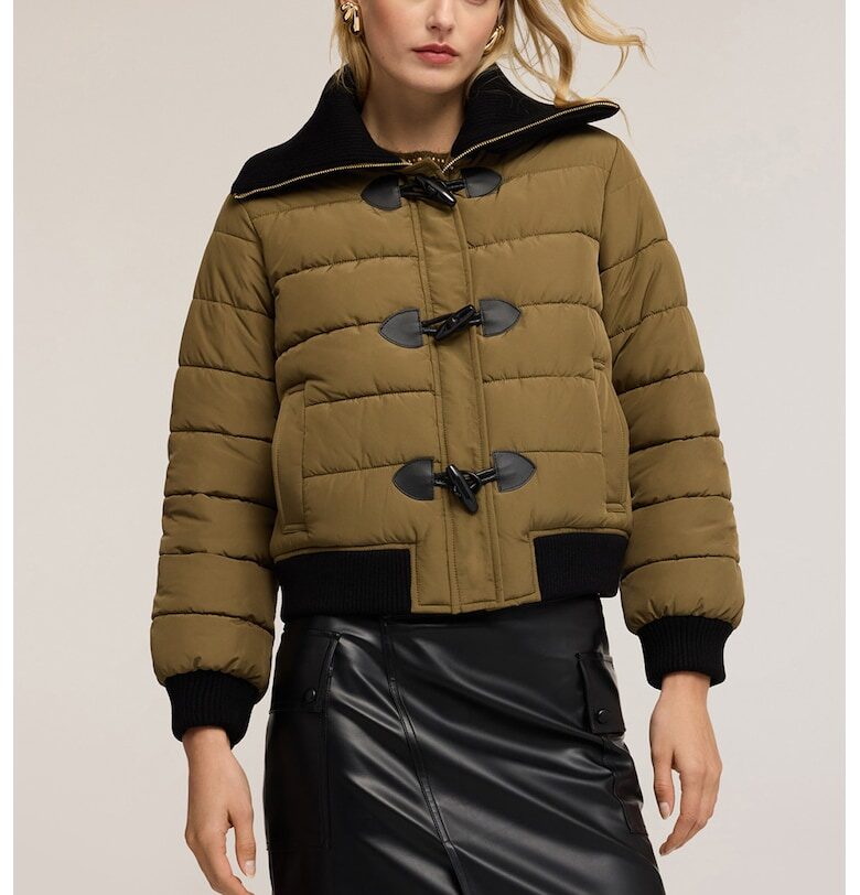 OLTRE - Късо зимно ватирано яке - Маслинено зелено Motivi