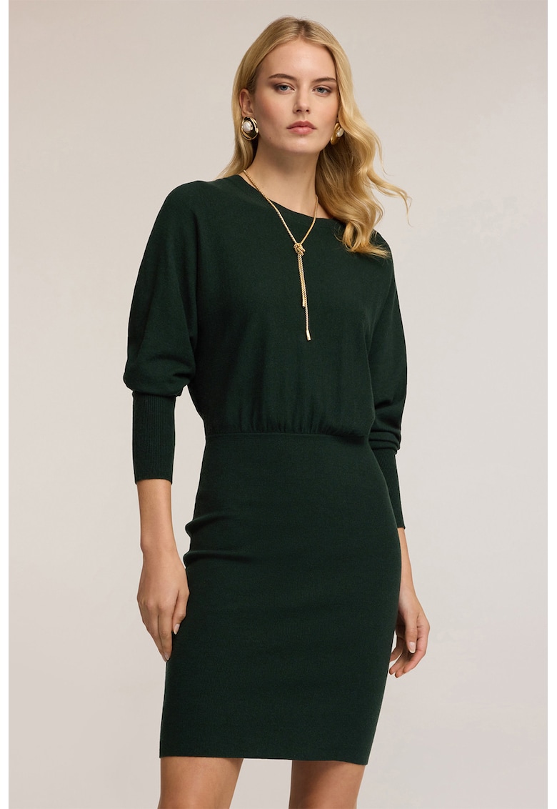 Oltre - Рокля с буфан ръкави - Тъмнозелен Motivi