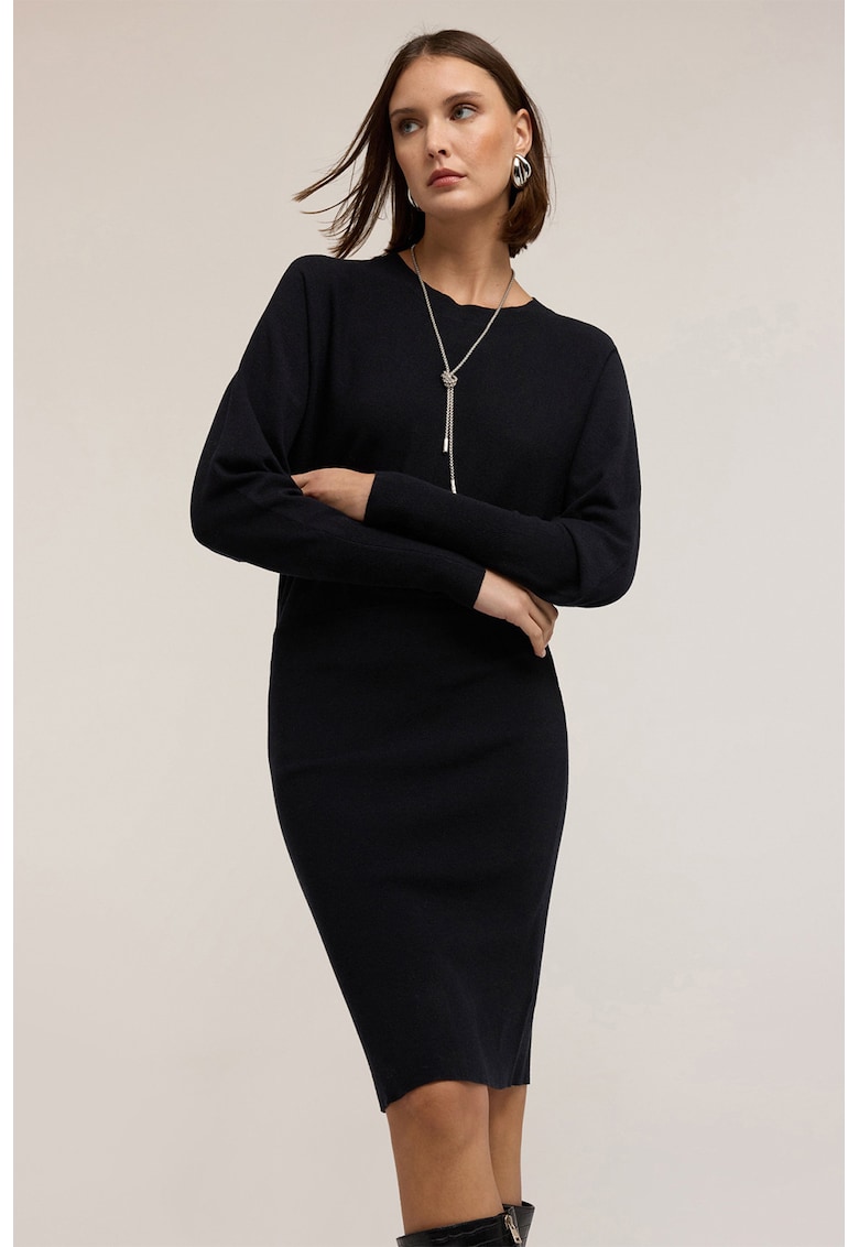 Oltre - Рокля с буфан ръкави - Черен Motivi