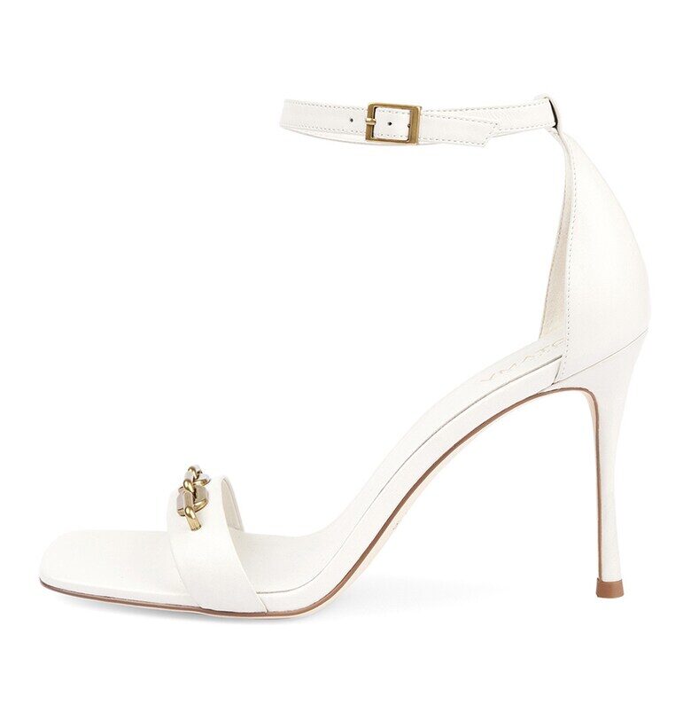 Potamy - Кожени сандали с метални детайли - Мръснобял Potamy Premium
