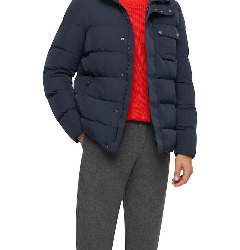 QКапитонирано зимно яке с качулка - Тъмносин Geox