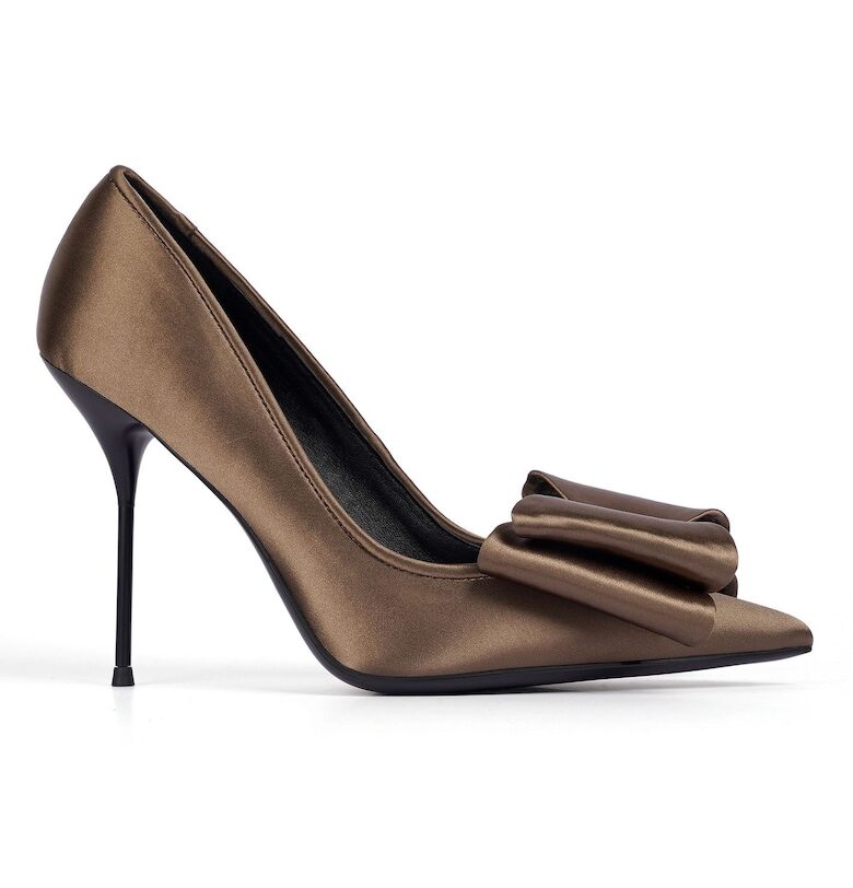 Rayna Stiletto Shoes With Bow Application - Розово златисто Il Passo