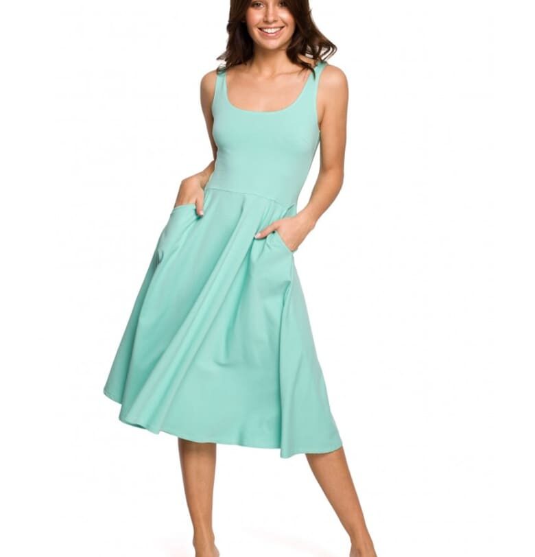 Rochie evazata cu bretele subtiri BeWear