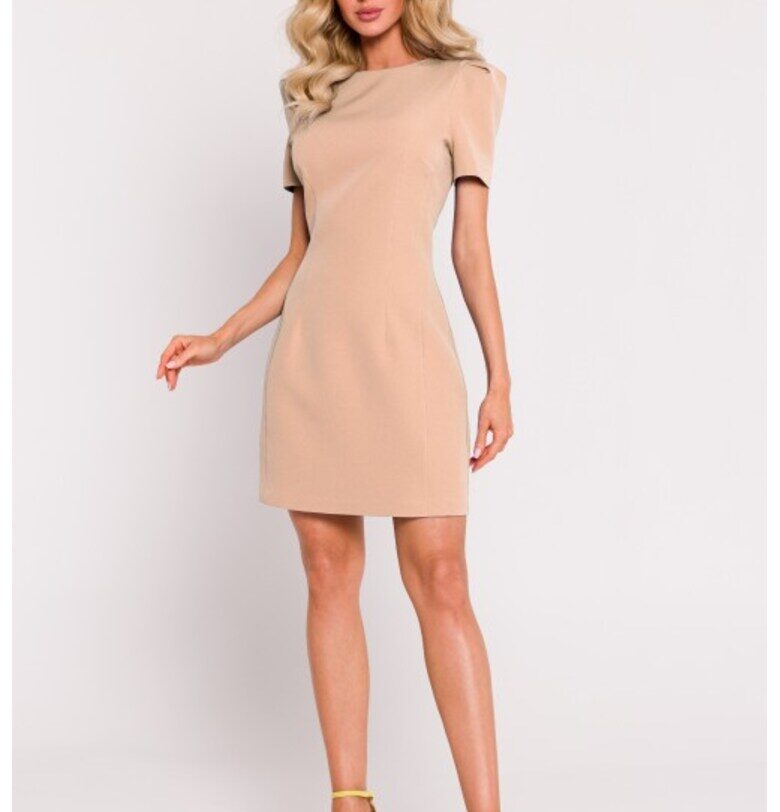 Rochie mini cu maneci decorative - Бежов MOE