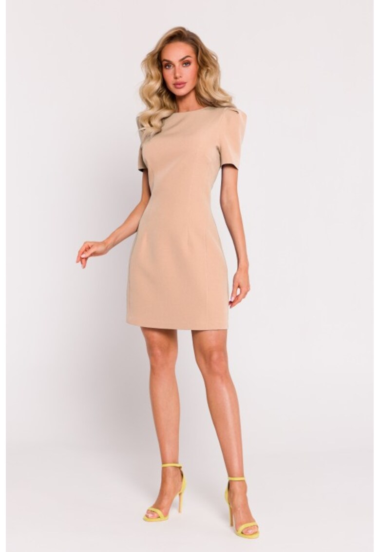 Rochie mini cu maneci decorative - Бежов MOE