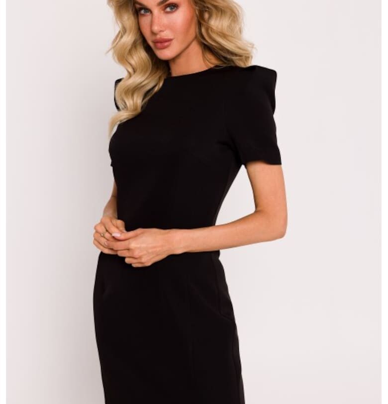 Rochie mini cu maneci decorative - Черен MOE