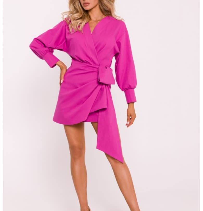 Rochie mini suprapusa cu legatura pe lateral -  Розово MOE