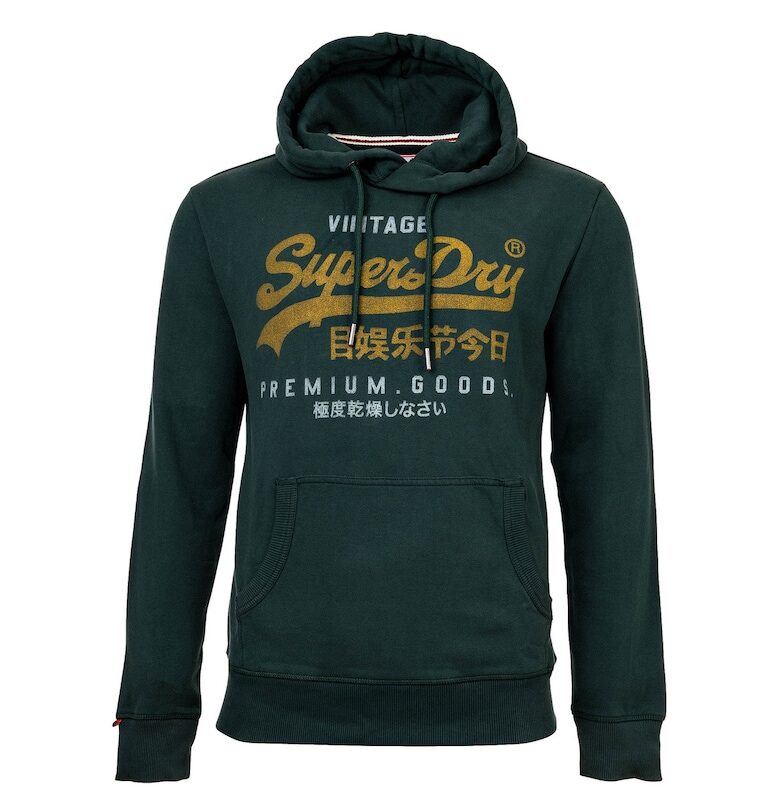 SUPERDRY - Памучно худи с лого - Зелен Superdry  Co