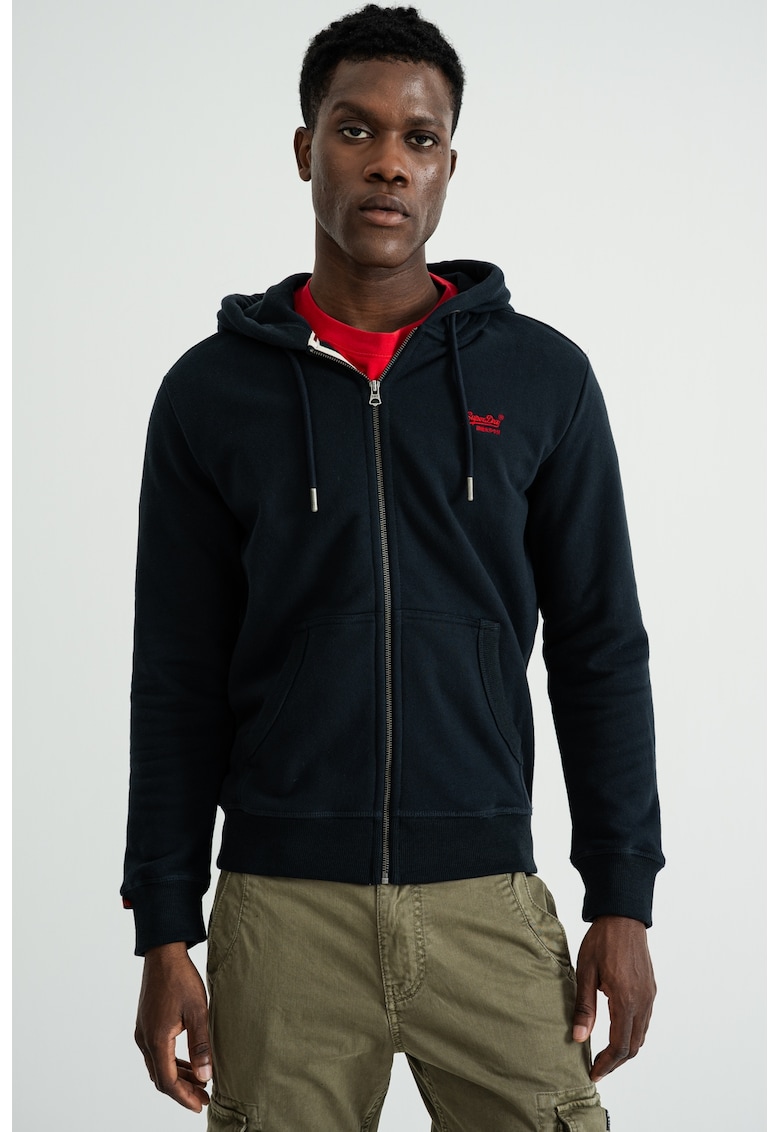 SUPERDRY - Слим худи с цип - Ултрамарин синьо Superdry Co