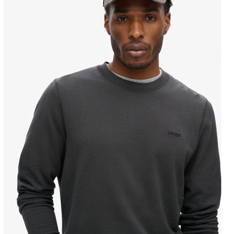 SUPERDRY - Суитшърт с изчистен десен - Избеляло черно Superdry  Co