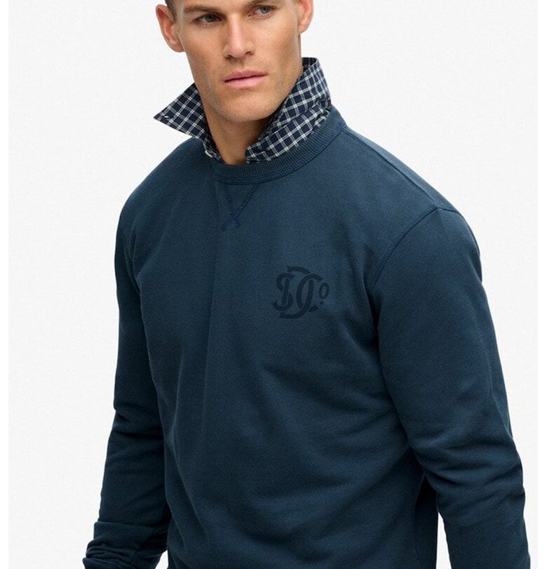 SUPERDRY - Суитшърт с овално деколте и лого - Тъмносин Superdry  Co