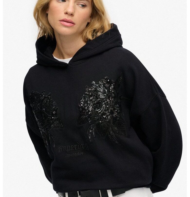 SUPERDRY - Худи с пайети - Черен Superdry  Co