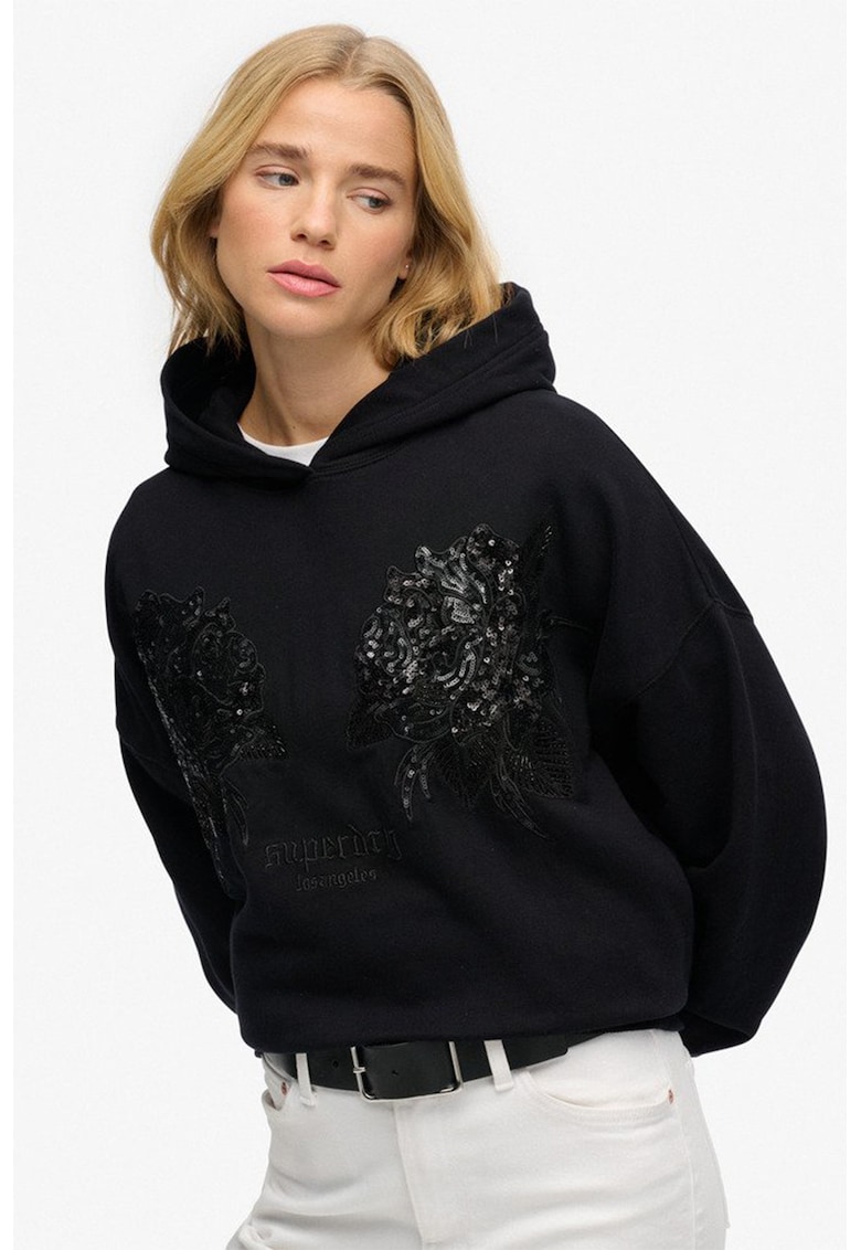 SUPERDRY - Худи с пайети - Черен Superdry Co