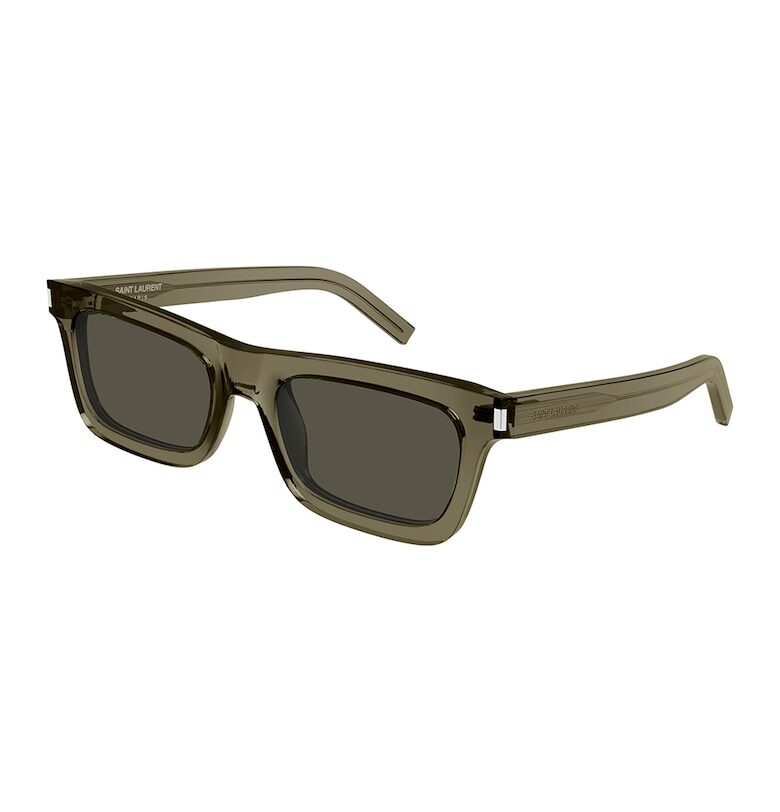 Saint Laurent Правоъгълни слънчеви очила - Тъмно каки