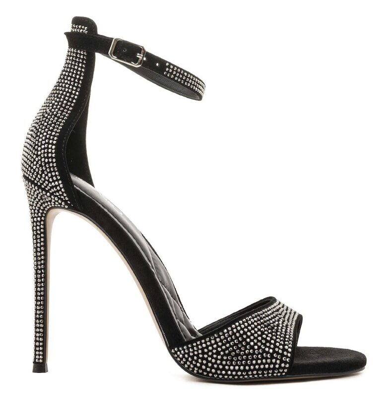 Santina Stiletto Shoes With Rhinestone Applications - Черен Il Passo