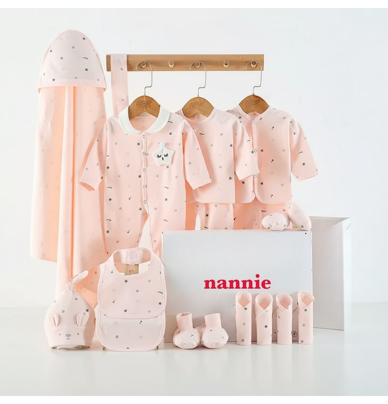 Set Hăinuțe Cadou Bebe Roz Little Baby - Розово Nannie