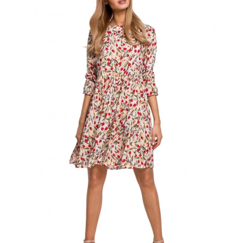 Short Dress With Ruffles - Многоцветен MOE