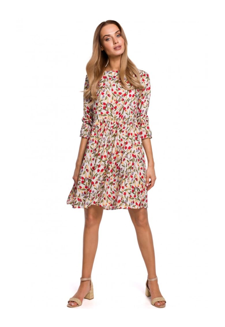 Short Dress With Ruffles - Многоцветен MOE