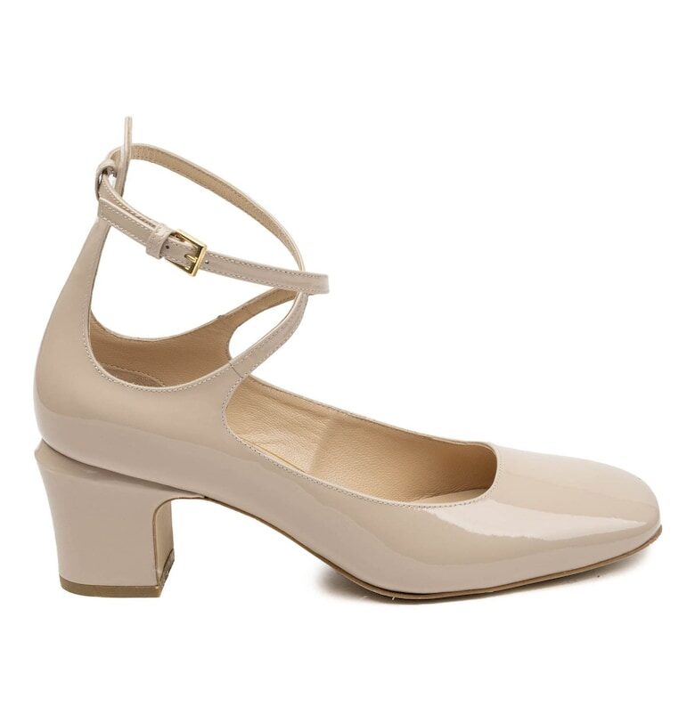 Simba Patent Leather Square Toe Shoes - Бежов Il Passo