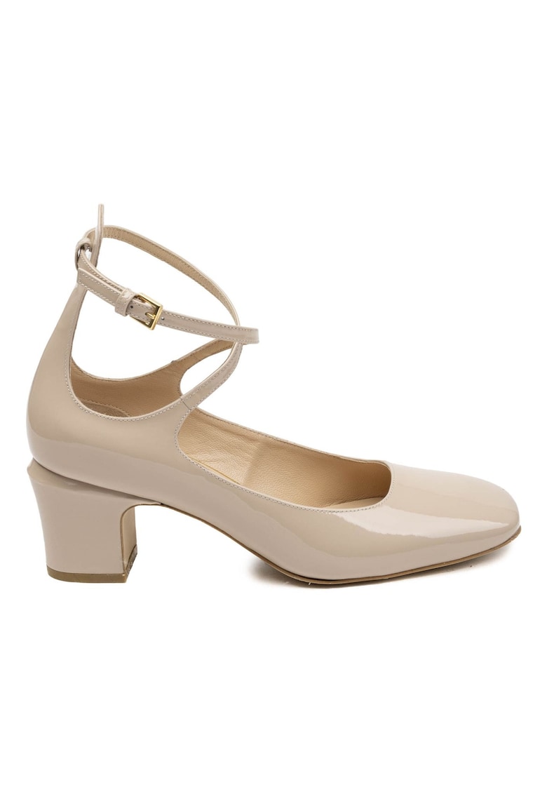 Simba Patent Leather Square Toe Shoes - Бежов Il Passo