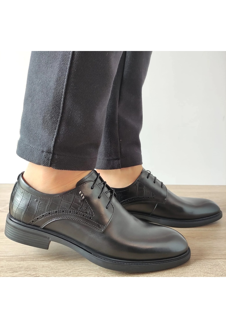 Tkh1352 Елегантни Мъжки Обувки Черно - Черно - Черен ELDEMAS