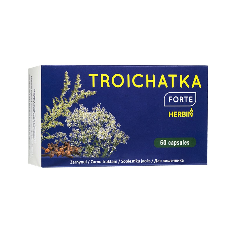 Troichatka Forte - Лен 800 mg + Ким 400 mg + Карамфил 200 mg – Чревен комфорт и храносмилателен баланс