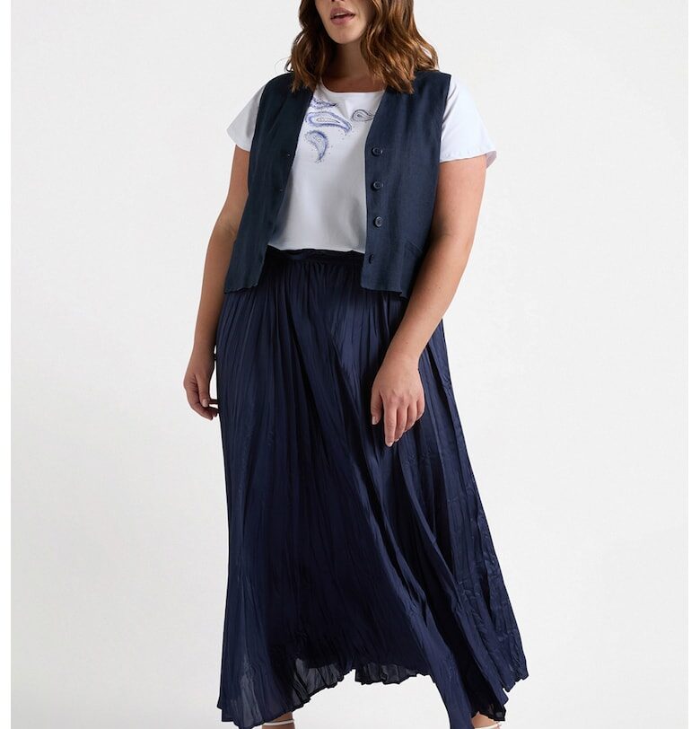 Tениска с десен - Бял/Тъмносин Fiorella Rubino