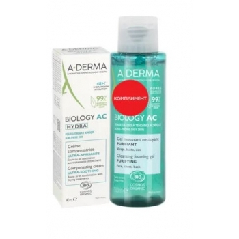 А-ДЕРМА БИОЛОДЖИ AC  Хидра компенсиращ крем 40мл + БИОЛОДЖИ AC почистващ пенещ се гел ПРОМО цена
